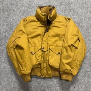 VTG Nautica puffer jacket Mens L bomber jacket Tan Red Inner Liner Multi-pocket